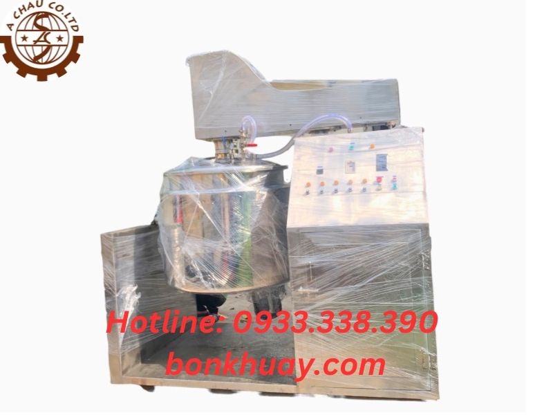 Bồn khuấy trộn mỹ phẩm kết hợp bơm hút chân không