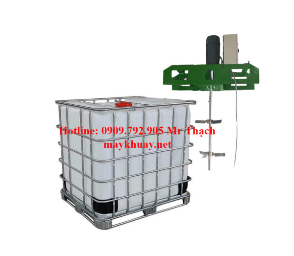 Máy khuấy hóa chất gá miệng thùng IBC
