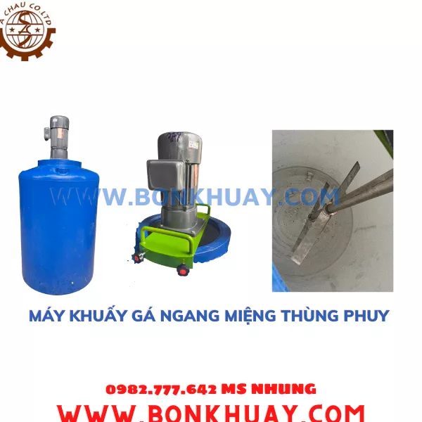 Máy khuấy gá miệng thùng