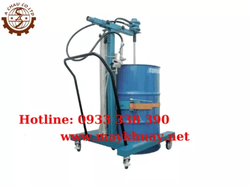 Máy khuấy khí nén nâng hạ tự động lỗ miệng thùng motor 5 piston