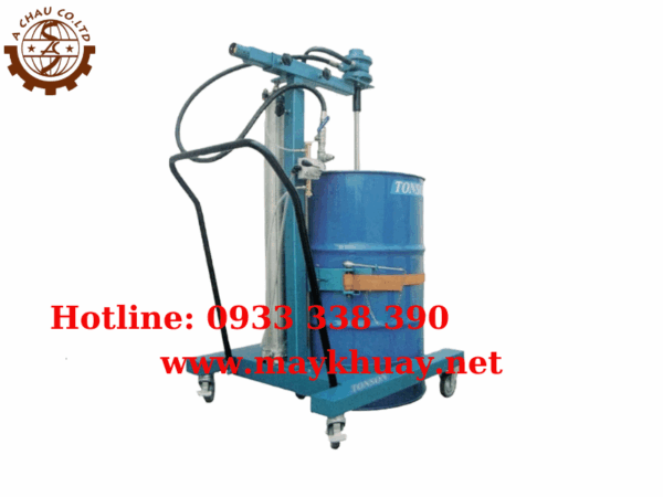 Máy khuấy khí nén nâng hạ tự động lỗ miệng thùng motor 5 piston
