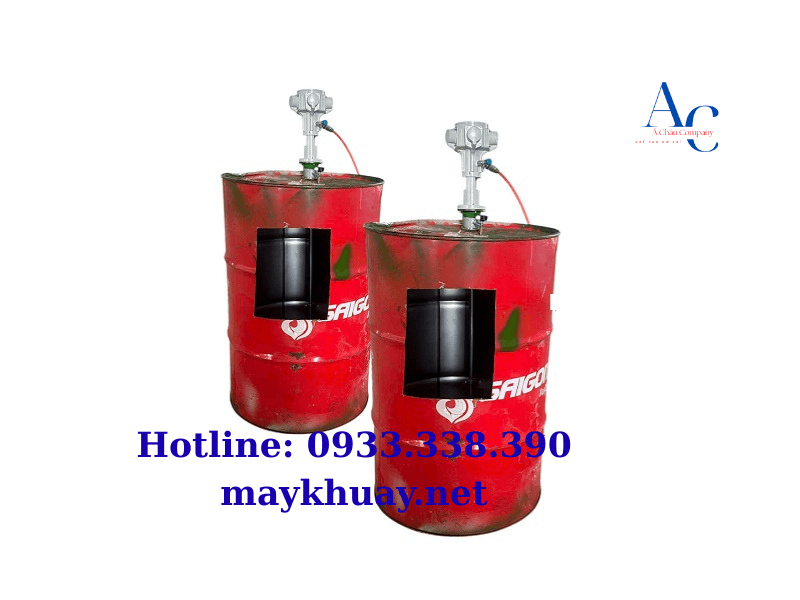 Máy khuấy khí nén gắn lỗ miệng thùng phuy 200 lít