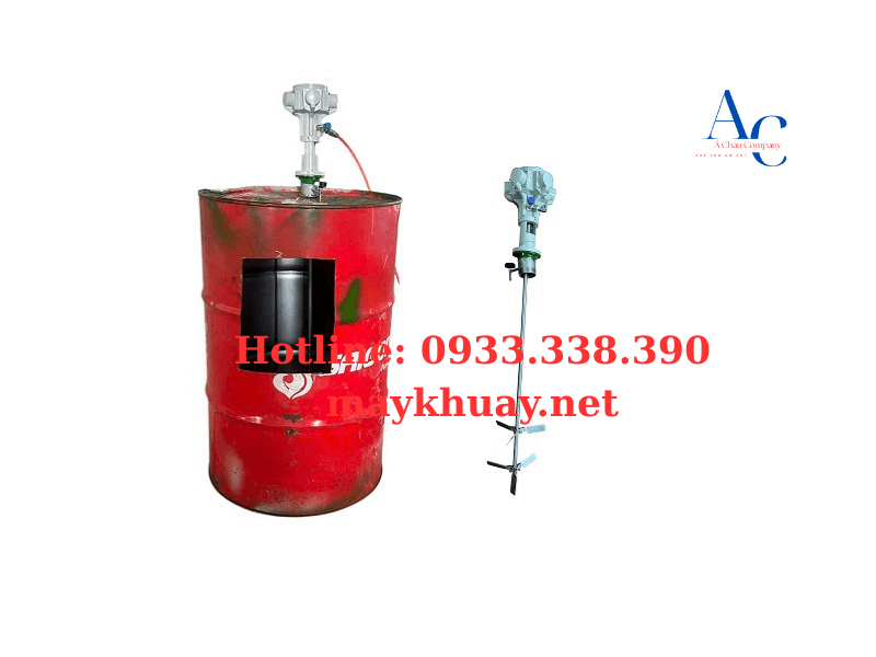 Máy khuấy khí nén gắn lỗ miệng thùng