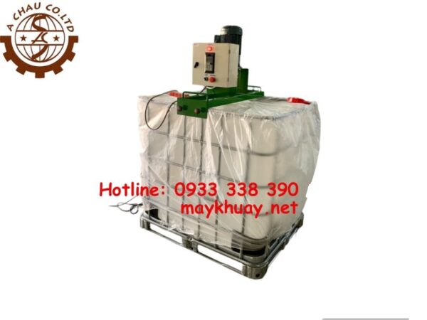 Máy khuấy mực in gá miệng bồn IBC 1000 lít