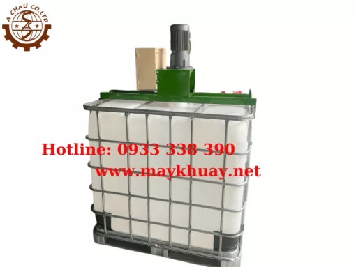 Máy khuấy phân bón gá thùng IBC 1000 lít