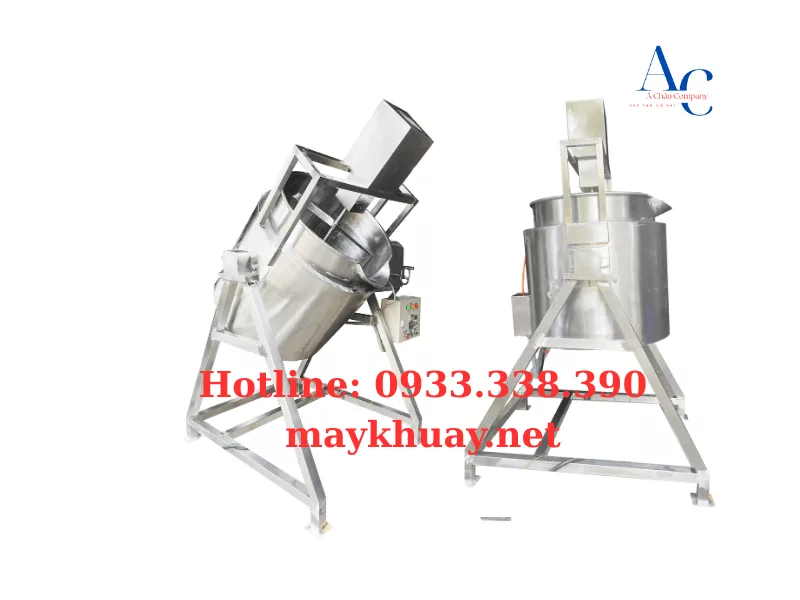 bồn khuấy gia nhiệt 100l nghiêng thùng đổ liệu